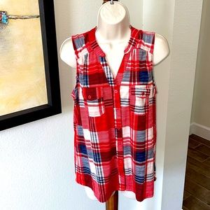 NEW YORK LAUNDRY SZ L RED/BLUE TANK SZ L